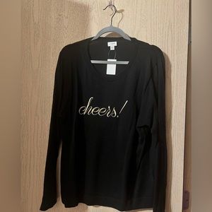 NWT XXL Cheers Black Crewneck Sweater